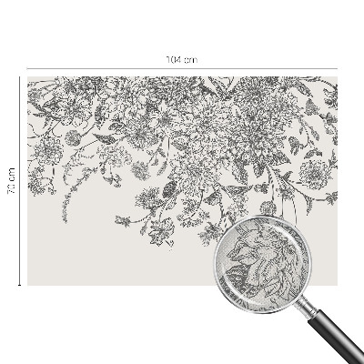 Peel and stick wall mural with a floral pattern