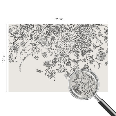 Peel and stick wall mural with a floral pattern