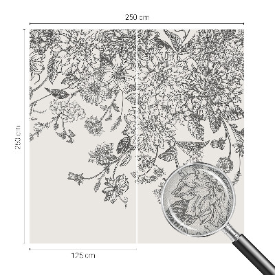 Peel and stick wall mural with a floral pattern