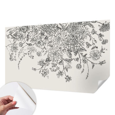 Peel and stick wall mural with a floral pattern