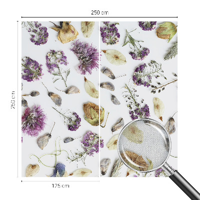 Peel and stick wallpaper mural with a dried flowers design