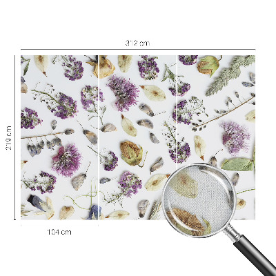 Peel and stick wallpaper mural with a dried flowers design