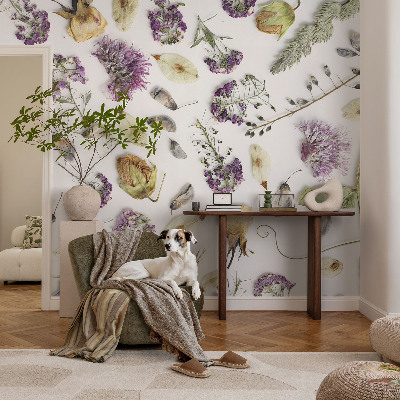 Peel and stick wallpaper mural Dried flowers