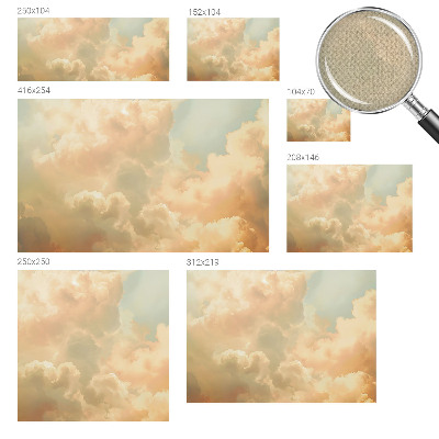 Self-adhesive photo wallpaper with an ethereal clouds design