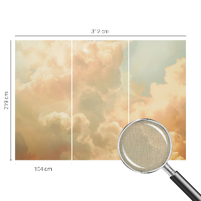 Self-adhesive photo wallpaper with an ethereal clouds design