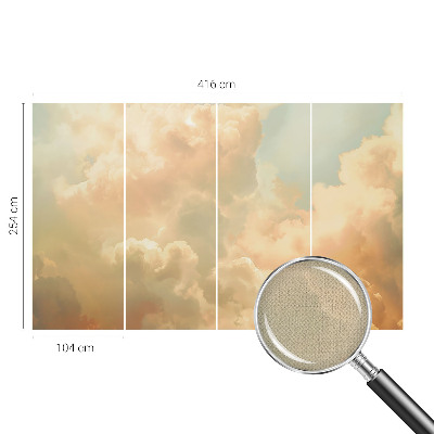 Self-adhesive photo wallpaper with an ethereal clouds design
