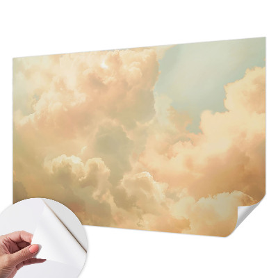 Self-adhesive photo wallpaper with an ethereal clouds design