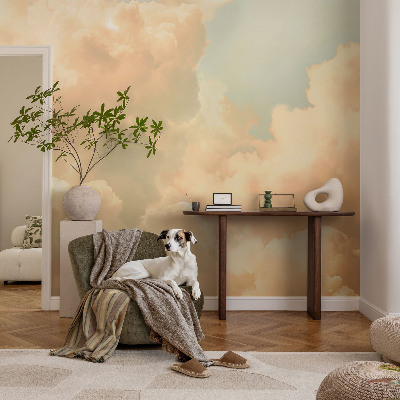 Self-adhesive photo wallpaper with an ethereal clouds design