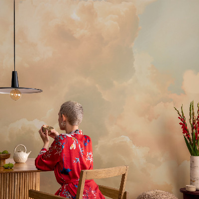 Self-adhesive photo wallpaper with an ethereal clouds design