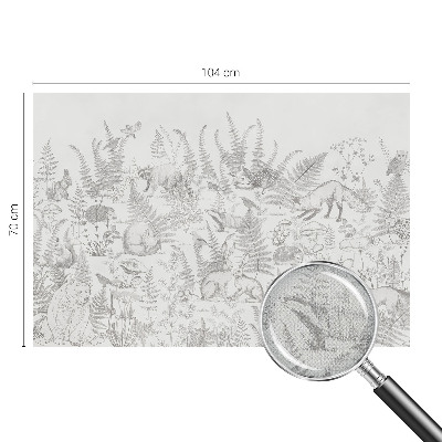 Stick-on wall mural with a forest animals motif