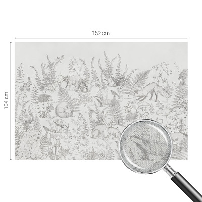 Stick-on wall mural with a forest animals motif