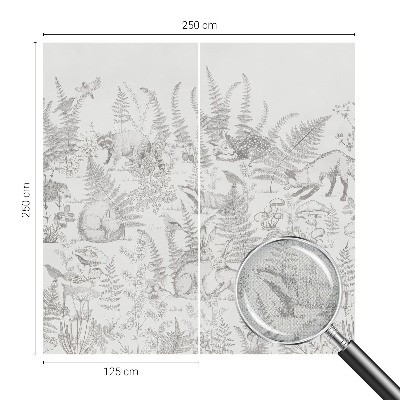 Stick-on wall mural with a forest animals motif