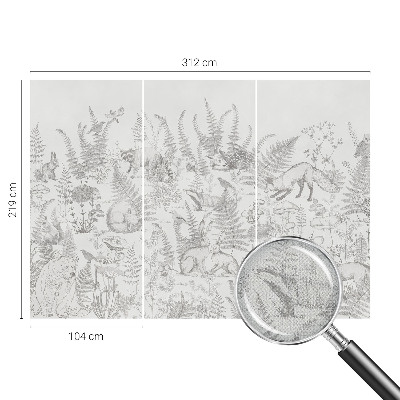 Stick-on wall mural with a forest animals motif
