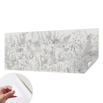 Stick-on wall mural with a forest animals motif