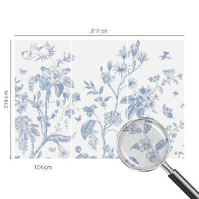 Removable wall mural wallpaper with a floral pattern