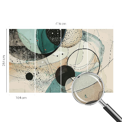 Peel and stick wall mural for kids' room with a colorful circles design