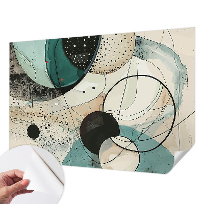 Peel and stick wall mural for kids' room with a colorful circles design