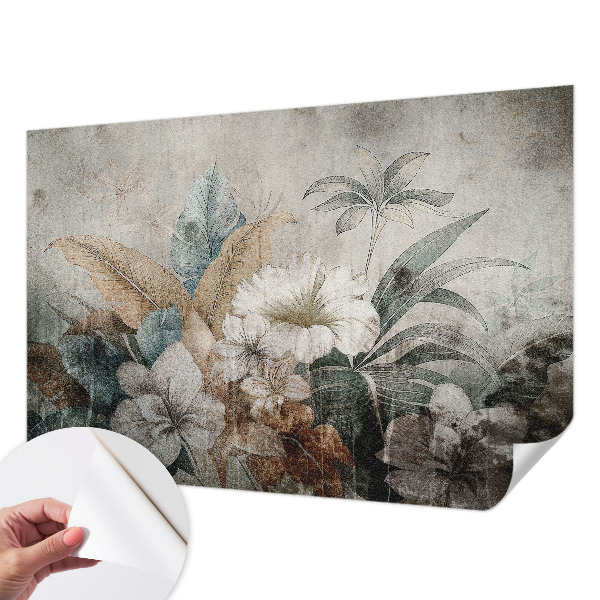 Peel and stick wall mural for living room with the Flower Dream design