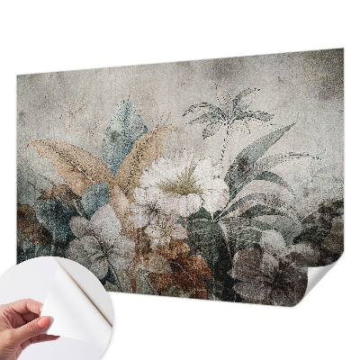 Peel and stick wall mural for living room with the Flower Dream design