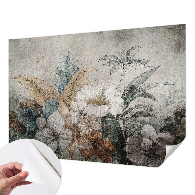 Peel and stick wall mural for living room with the Flower Dream design