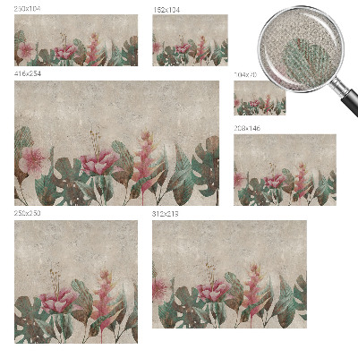 3D photo wallpaper mural with a subtle flora motif