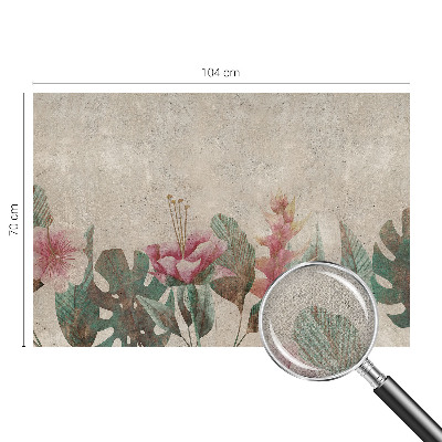 3D photo wallpaper mural with a subtle flora motif