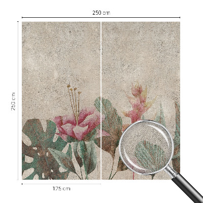 3D photo wallpaper mural with a subtle flora motif