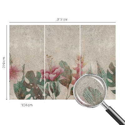 3D photo wallpaper mural with a subtle flora motif