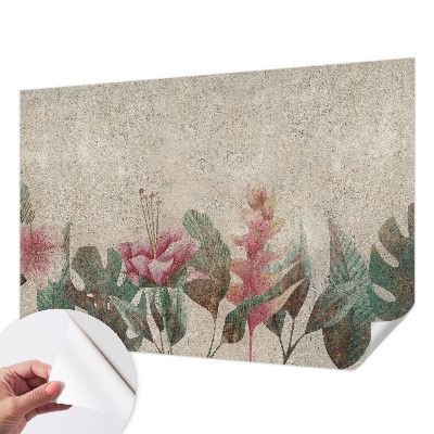 3D photo wallpaper mural with a subtle flora motif