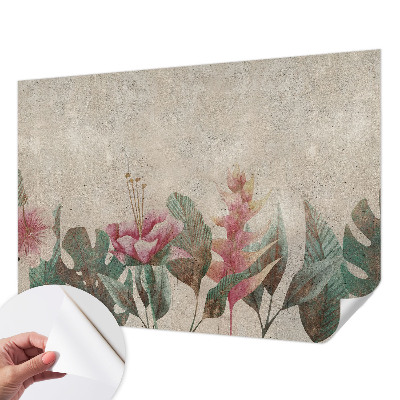 3D photo wallpaper mural with a subtle flora motif