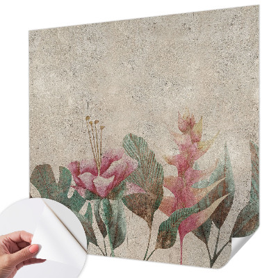 3D photo wallpaper mural with a subtle flora motif