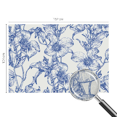 Peel and stick wall mural for bedroom with flowering branches motif