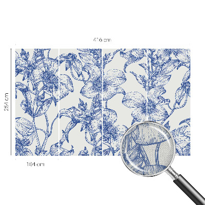 Peel and stick wall mural for bedroom with flowering branches motif