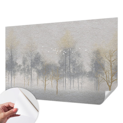 Children's wall mural with a forest harmony design