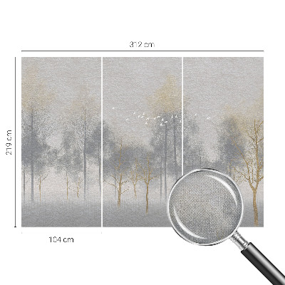 Children's wall mural with a forest harmony design
