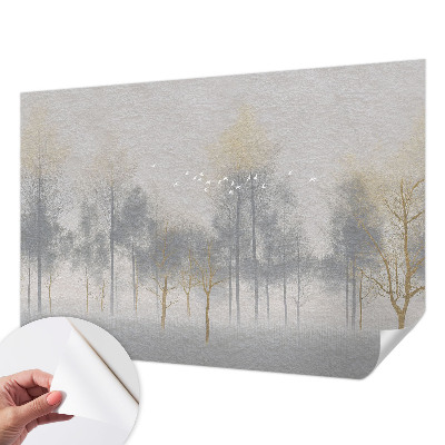 Children's wall mural with a forest harmony design