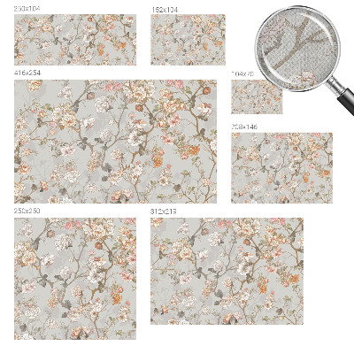 Nursery wall mural with a romantic pattern