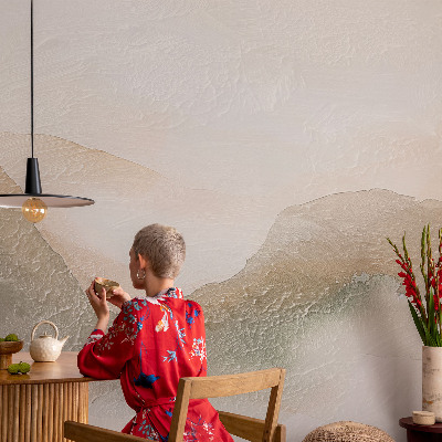 Peel and stick wall mural with a subtle streaked pattern