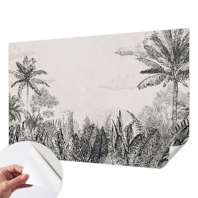 Peel and stick wallpaper mural with a tropical scenery design