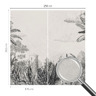 Peel and stick wallpaper mural with a tropical scenery design