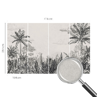 Peel and stick wallpaper mural with a tropical scenery design