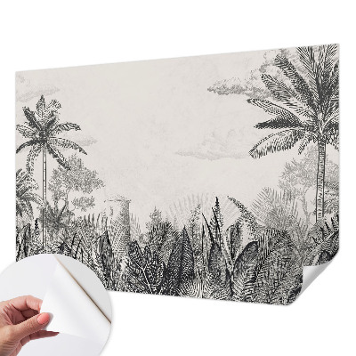 Peel and stick wallpaper mural with a tropical scenery design