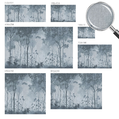 Self-adhesive wall mural with a mystical forest motif