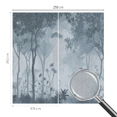 Self-adhesive wall mural with a mystical forest motif