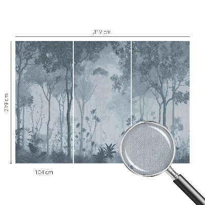 Self-adhesive wall mural with a mystical forest motif