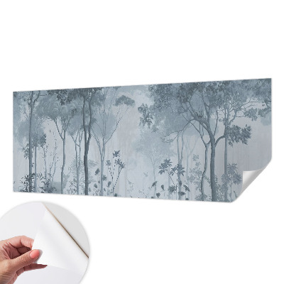 Self-adhesive wall mural with a mystical forest motif