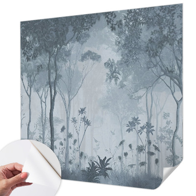 Self-adhesive wall mural with a mystical forest motif