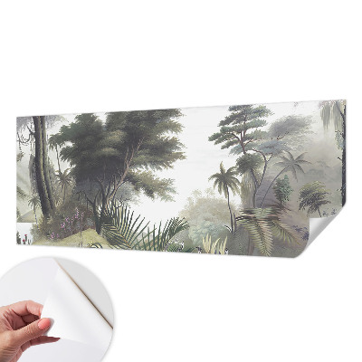 Baby room wall mural with an exotic landscape design