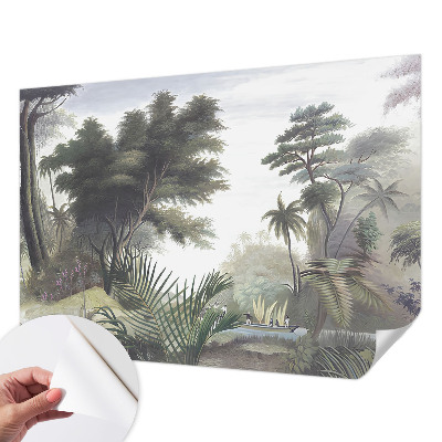 Baby room wall mural with an exotic landscape design