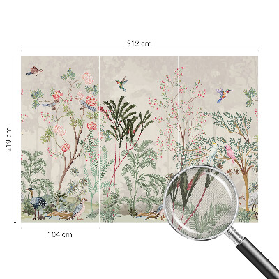 Self-adhesive photo wallpaper tropical oasis design